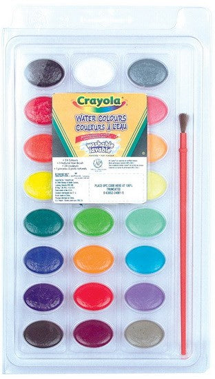 24 couleurs à l'eau lavable