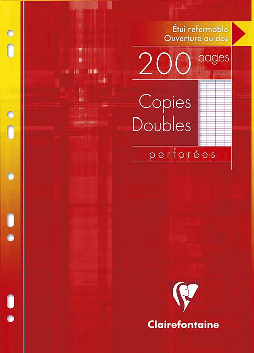 Feuilles mobiles copies doubles perforées séyès 21x27.9cm 200p