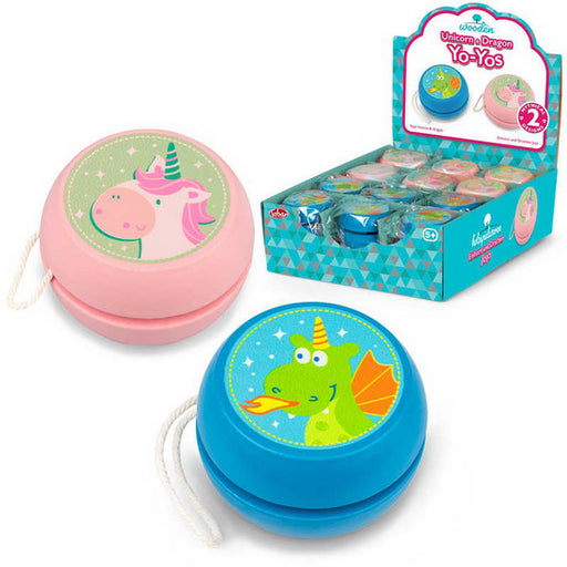 Yoyos en bois licorne et dragon