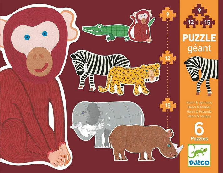6 puzzles géants Henri et ses amis 9-12-15 mcx
