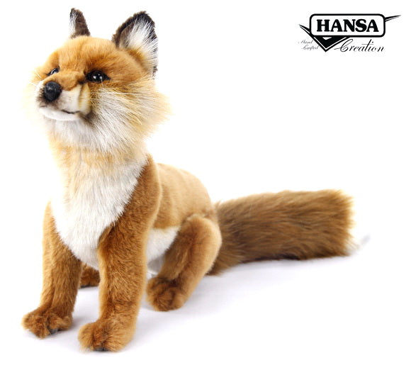Peluche renard roux assis 26cm