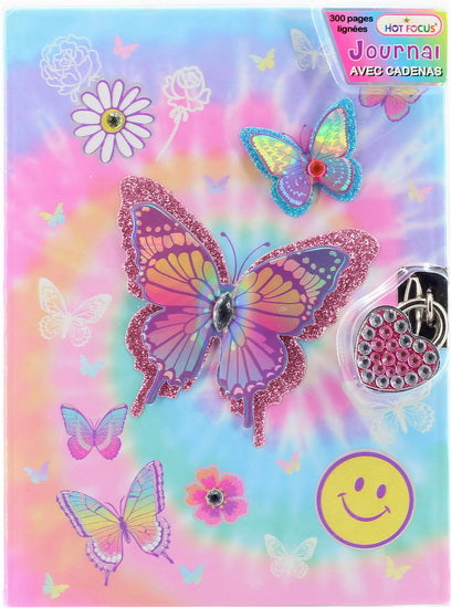 Journal intime Papillons avec cadenas