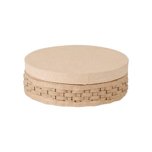 ENS. 2 BOÎTES TRESSÉES EN PAPIER MÂCHÉ - RONDE