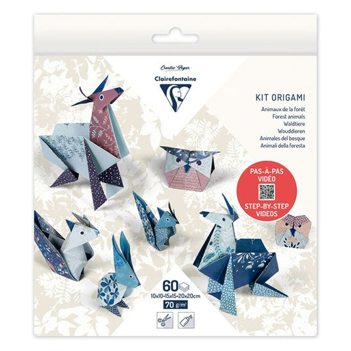 KIT D'ORIGAMI 60 FEUILLES - ANIMAUX DE LA FORÊT