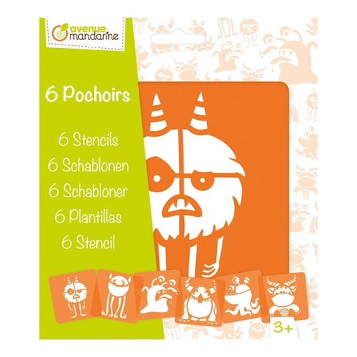 Ens. 6 pochoirs : monstres