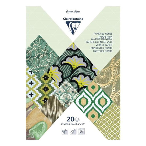 Bloc papier artisanal vert A4 