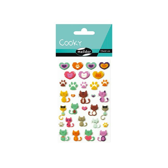 Autocollants Cooky : Chats et Cœurs