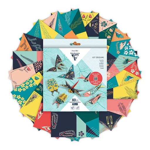 Feiulles origami à motifs Insectes