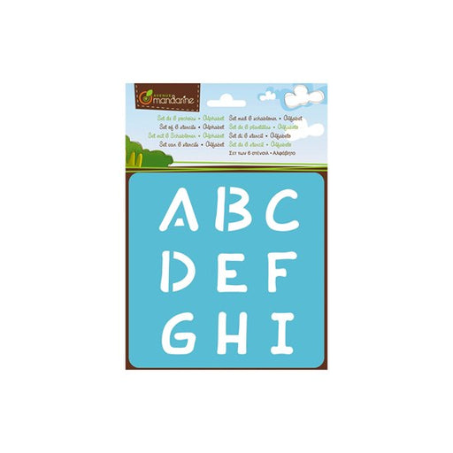 Ens. 6 pochoirs : alphabet