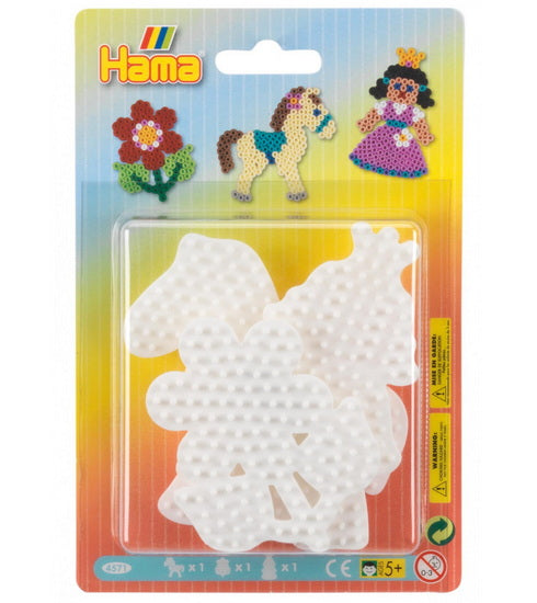 Ens. 3 plaques : Poney, fleur et princesse