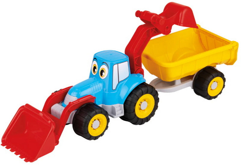 Camion pelle et remorque